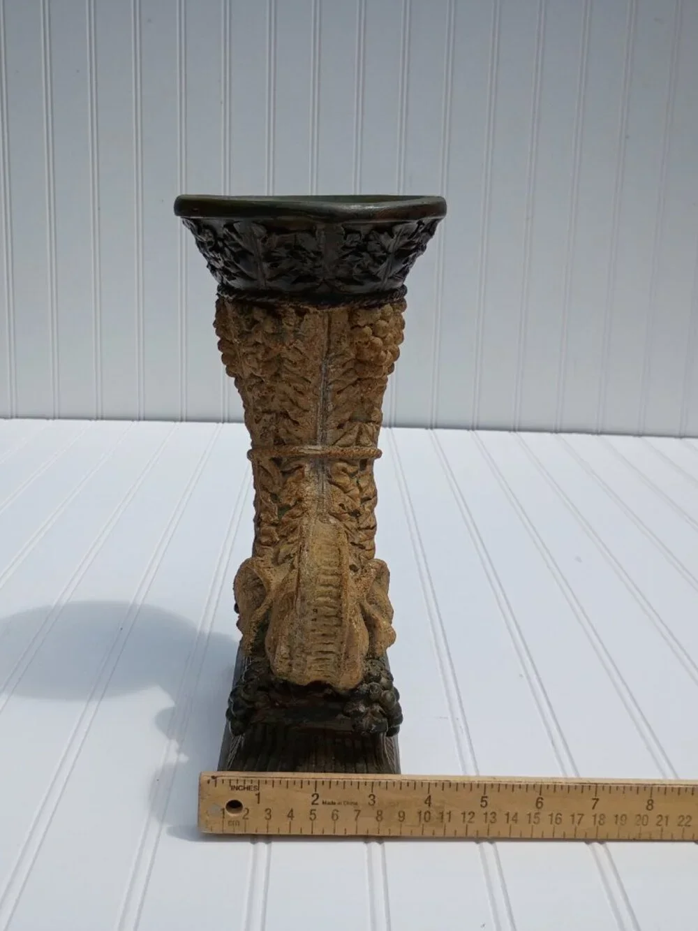 Vintage Cornucopia Elephant Planter Decorative Tabletop Horn of Plenty Vase 11